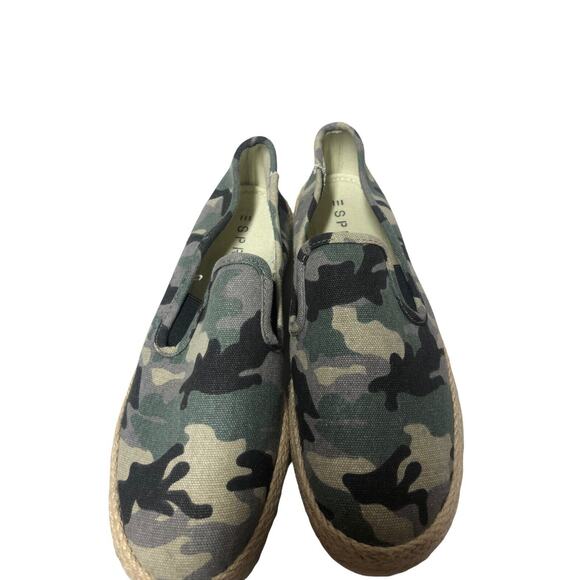 ESprit Green Camo Rattan Accent Slip On Shoes 8.5 Casual - Picture 3 of 12
